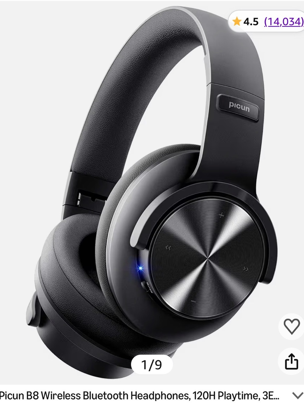 Amazon Black Over-Ear Wireless Headphones with Silver Accents